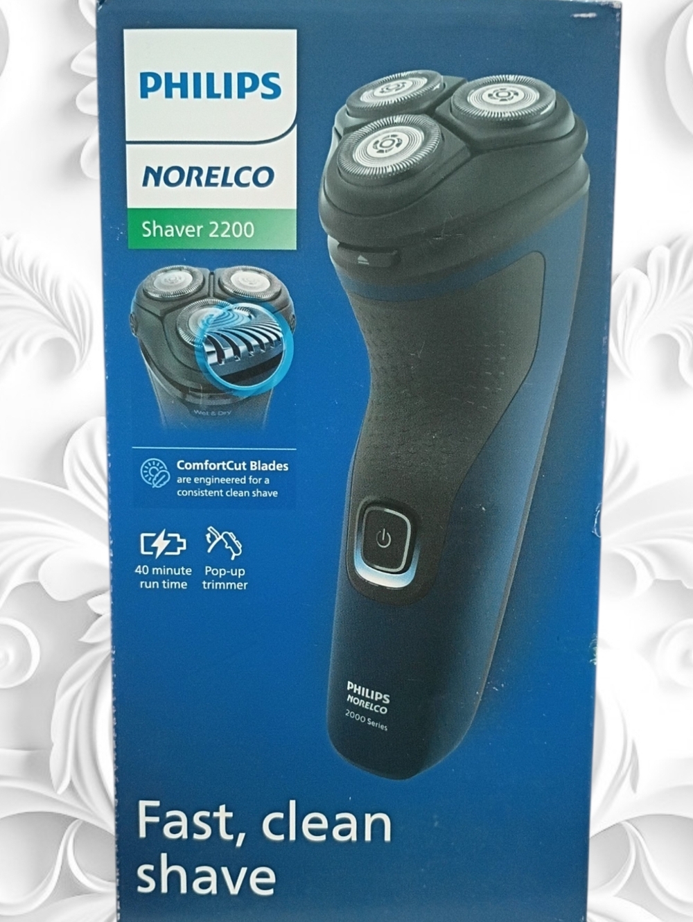 Philips Shaver 2200 Electric Razor - Black/Blue